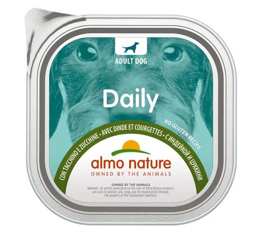 Влажный корм для собак Almo Nature Daily с индейкой и цуккини в желе, 100 гр