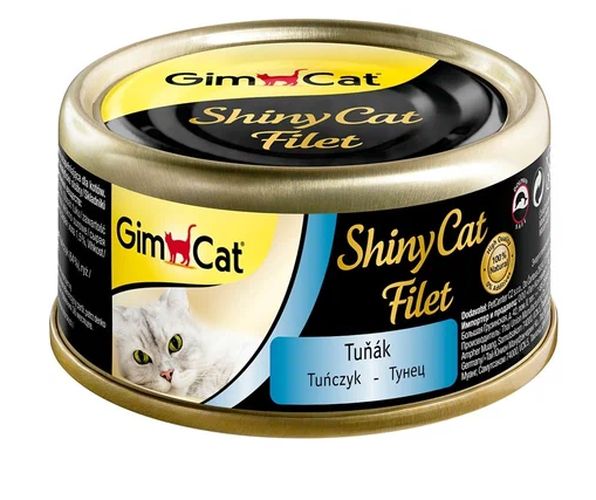 Законсервированный корм для кошек GimCat ShinyCat из тунца в желе, 70 гр