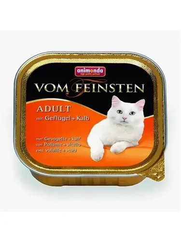 Влажный корм для кошек Animonda Vom Feinsten Cat Adult with Poultry and veal с птицей и телятиной, 100 гр