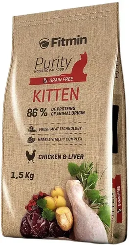 Cухой корм для кошек Fitmin cat Purity Kitten c курицей, 1.5 кг