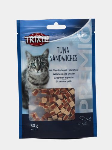 Лакомство для кошек Trixie Tuna Sandwiches с тунцом и курицей, 50 гр