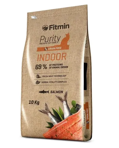 Cухой корм для кошек Fitmin cat Purity Indoor с рыбой, 10 кг