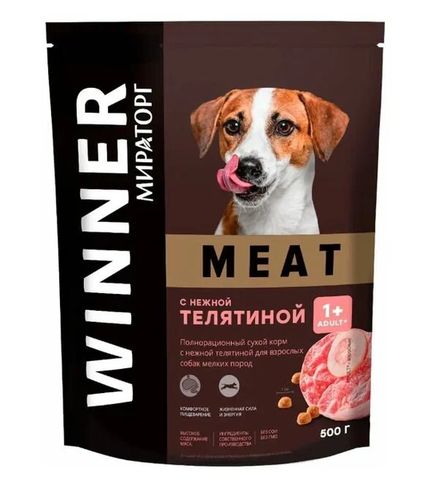 Сухой корм для собак Мираторг Meat с телятиной, 500 гр