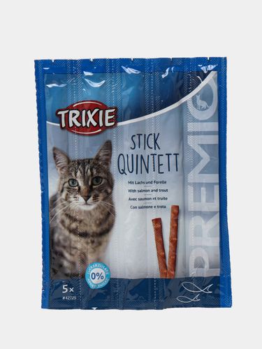 Лакомство для кошек палочки Trixie Stick Quintett с лососью и форелью, 5 гр