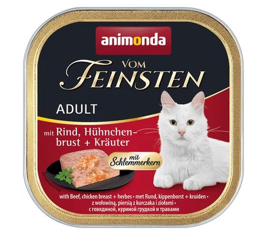 Влажный корм для кошек Animonda Vom Feinsten Cat Adult with Beef and Chicken с говядиной и курицей, 100 гр