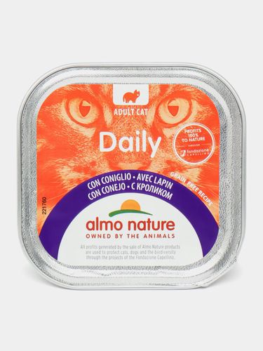 Паштет для кошек Almo Nature Daily Menu с кроликом, 100 гр