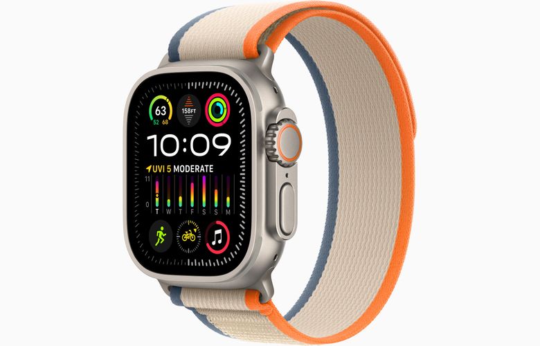 Часы Apple Watch Ultra 2, Titanium Orange/Beige Trail Loop, 49 mm, Titanium Orange