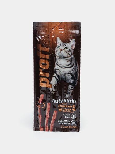 Лакомства для кошек Proff Cat Tasty Sticks с курицей и печенью, 5 гр