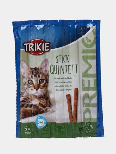 Лакомство для кошек палочки Trixie Stick Quintett с птицей и печенью, 5 гр