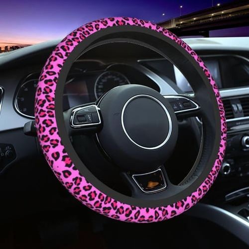 Rul uchun g‘ilof Cheetah Seamless Steering Wheel Cover, pushti