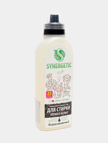 Гель для стирки чёрного белья synergetic, 0.75 л, купить недорого