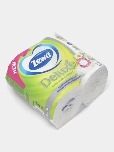 Туалетная бумага Zewa Deluxe Ромашка, 3х слойная, 4 шт, купить недорого