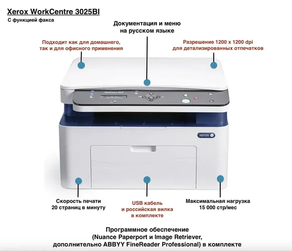 Лазерное МФУ Xerox WorkCentre 3025BI, 262900000 UZS