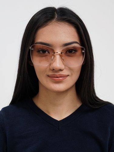 Нежные безоправные женские солнцезащитные очки CocoGlasses FLY-5098JEN, Коричневый