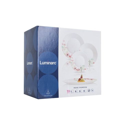 Столовый сервиз Luminarc Essence Rose Pompon N2085, 19 шт, Белый, купить недорого