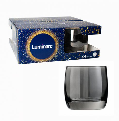 Стакан низкий Luminarc P9316, 4 шт, Сияюший графит, в Узбекистане