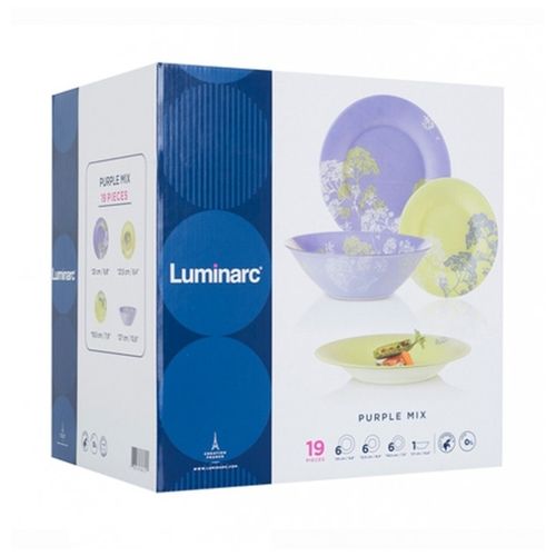 Столовый сервиз Luminarc Purple Mix&Mat N4651, 19 шт