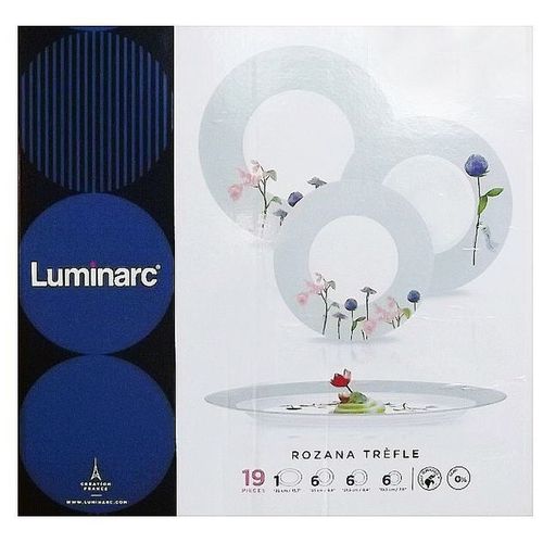 Столовый сервиз Luminarc Rozana Trefle N2170, 19 шт, Серый