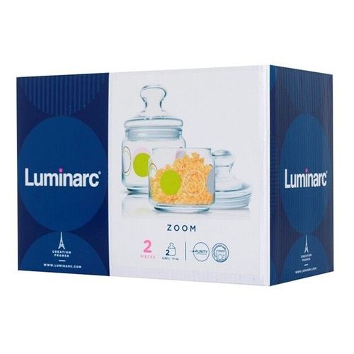 Набор банок для хранения Luminarc Zoom White N1693, 2 шт, 0.5 л