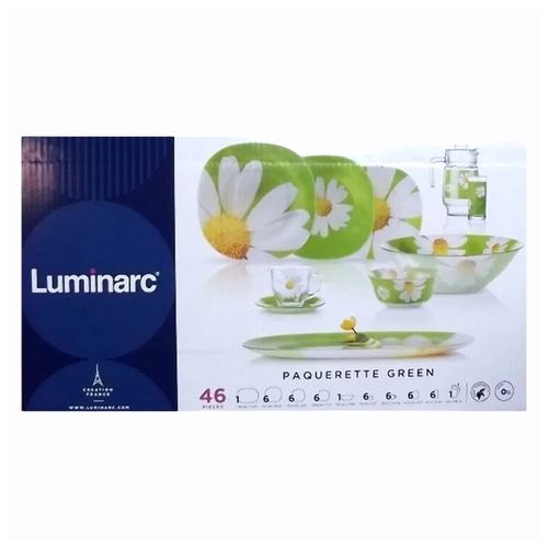 Столовый сервиз Luminarc Paquerette N4870, 46 шт, Зеленый