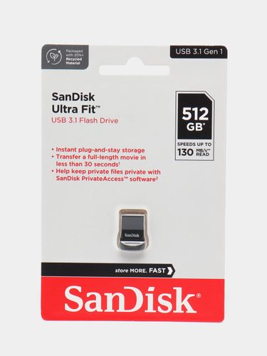 Флеш-накопитель SanDisk Ultra Fit CZ430, Хром, фото