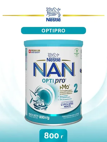 Детская смесь NAN 2 OPTI pro с 6 мес, 800 г, купить недорого