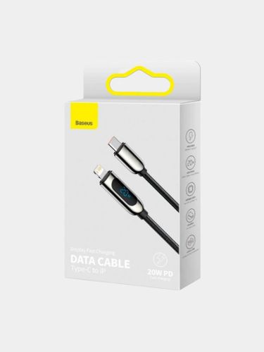 Kabel Baseus Display Type-C to Lightning 20W 1М iPhone, Qora, 14100000 UZS