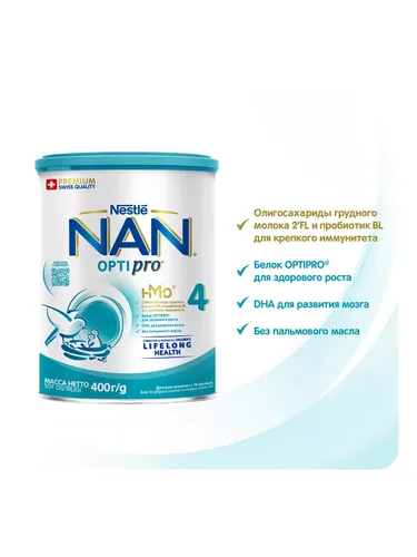 Детская смесь NAN 4 OPTI pro с 18 мес, 400 г, в Узбекистане