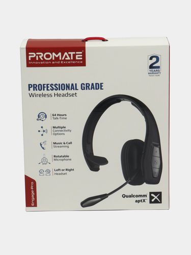 Беспроводные наушники для call-центров Promate professional grade wireless headset, Черный, 117900000 UZS