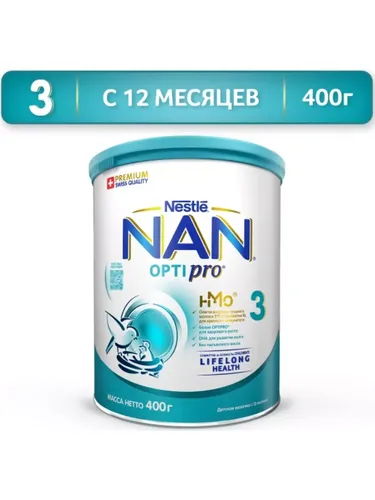 Детская смесь NAN 3 OPTI pro с 12 мес, 400 г