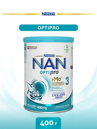 Детская смесь NAN 3 OPTI pro с 12 мес, 400 г, купить недорого