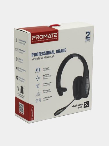 Беспроводные наушники для call-центров Promate professional grade wireless headset, Черный, в Узбекистане