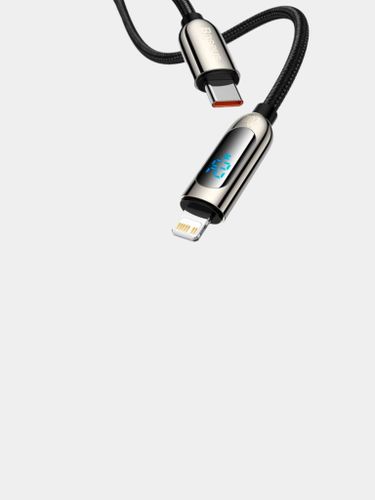 Kabel Baseus Display Type-C to Lightning 20W 1М iPhone, Qora, фото