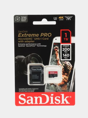 Карта памяти Sandisk Extreme Pro SDXC UHS-IU3, Черный, в Узбекистане