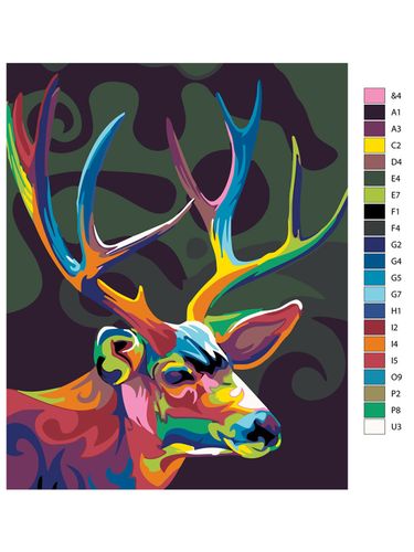 Картина по номерам "Разноцветный олень" ARTR1030, 12900000 UZS