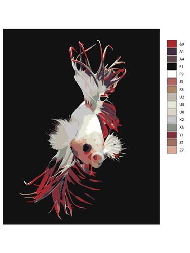 Картина по номерам "Красно-белая рыбка" ARTR664, фото