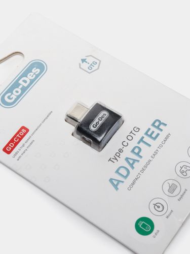 Адаптер Go-Des Type-C OTG для usb 3.0 устройств и флешек, Черный, в Узбекистане