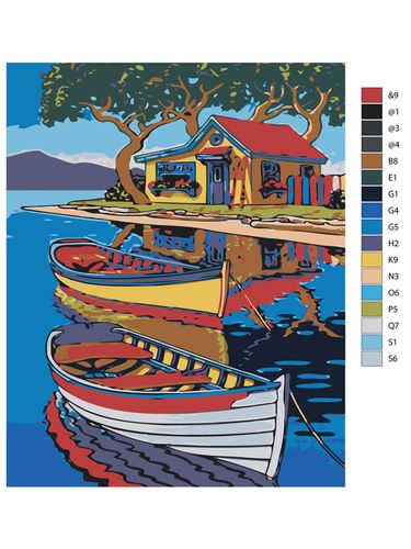 Картина по номерам "Две лодки" ARTR280, в Узбекистане