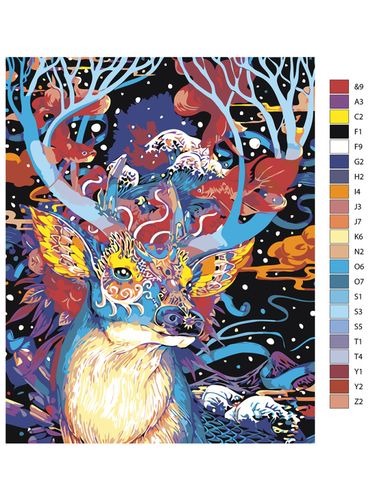 Картина по номерам "Волшебный олень" ARTR775, 12900000 UZS