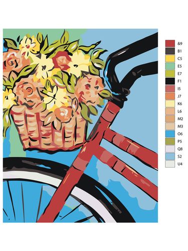 Картина по номерам "Велосипед с корзинкой цветов" ARTR278, в Узбекистане
