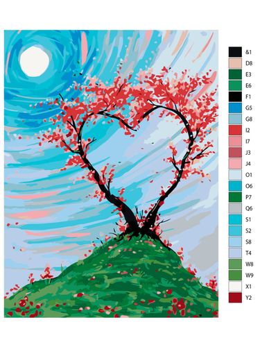 Картина по номерам "Дерево любви" DROM04, 12900000 UZS