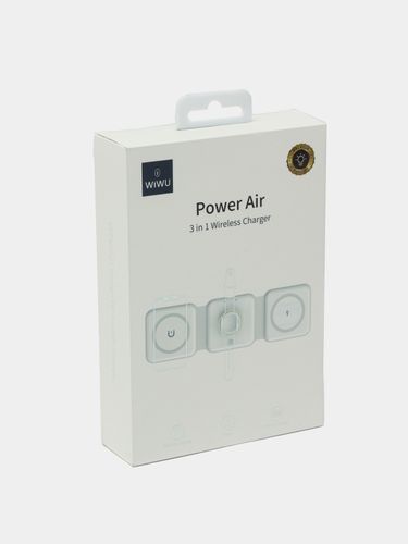 Simsiz zaryadlash qurilmasi Wiwu Power Air 3 in 1 (M6), oq, купить недорого