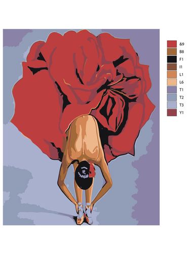 Картина по номерам "Девушка в красном" DDEV31, 12900000 UZS