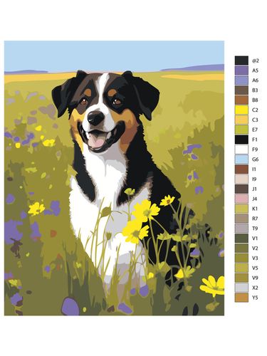 Картина по номерам "Собака в поле" ARTR66, 12900000 UZS