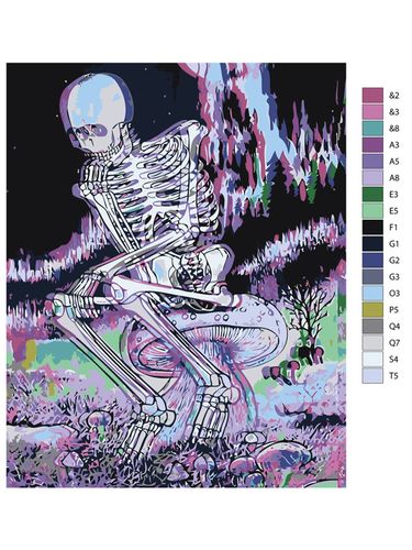 Картина по номерам "Скелет на грибе" ARTR333, 12900000 UZS