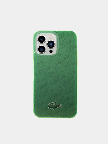 Чехол Lacoste IML для iPhone 14 Pro Max из жесткого пластика защищает телефон от царапин, Зеленый