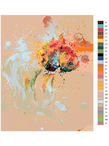 Картина по номерам "Рыбка в красках" ARTHE43, в Узбекистане