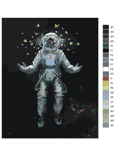 Картина по номерам "Космонавт с бабочками" ARTR115, 12900000 UZS