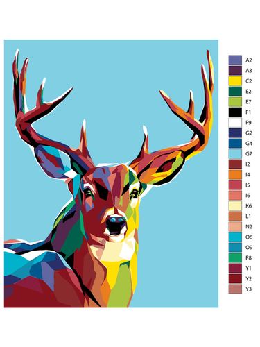 Картина по номерам "Разноцветный олень" ARTR1003, 12900000 UZS