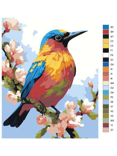 Картина по номерам "Птичка в цветах" ARTR1426, в Узбекистане